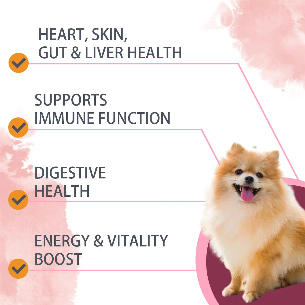NUTRIDOG Dog Multivitamin Chews Probiotics Glucosamine Digestive Enzymes Supports Joint Health Immune System Gut 30 PCS/Bottle