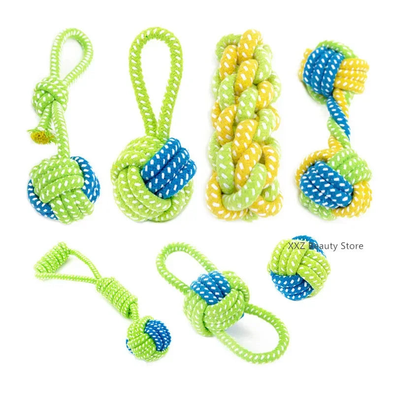 7PCS Dog Toys, Cotton Rope Chew, Interactive Ball, Toothbrush Toy for Small Large Dogs