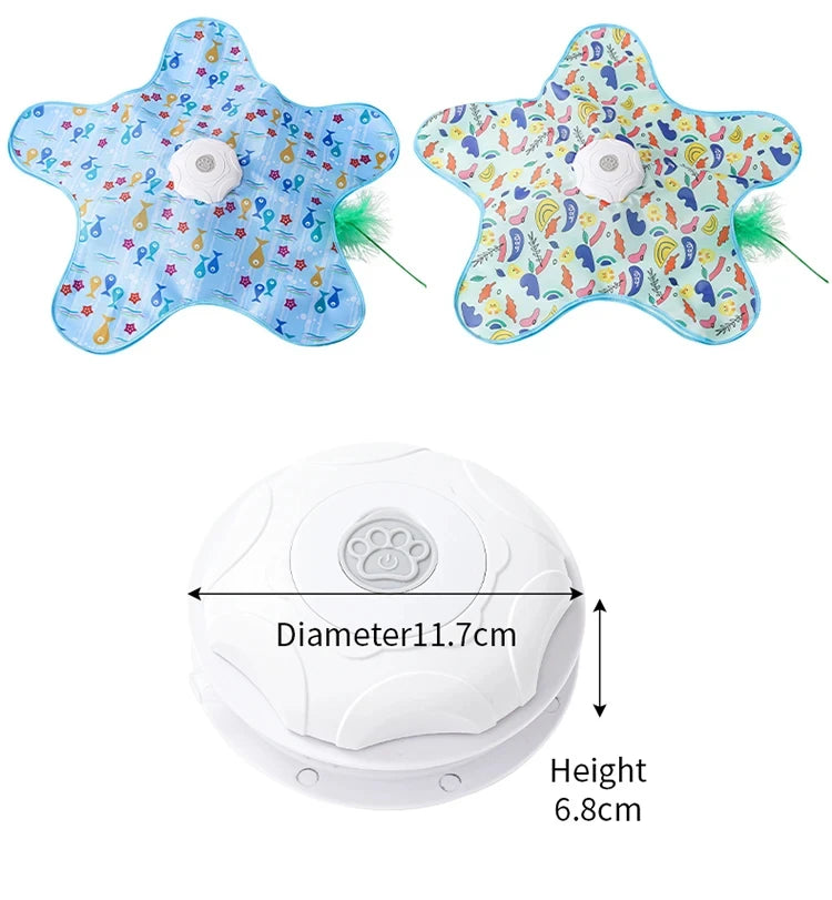 Cat Toys Interactive Hide and Seek Cat Toy with Mouse Squeaky Motion Activated Moving Concealed Feathers Kitten Teaser Toy
