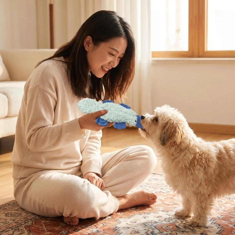 Pet Plush Chew Toy Interactive Soft Bite Playing Teasing Kitten Toy Simulation Duck Plush Dog Toys with Sound Pet Cat Toy