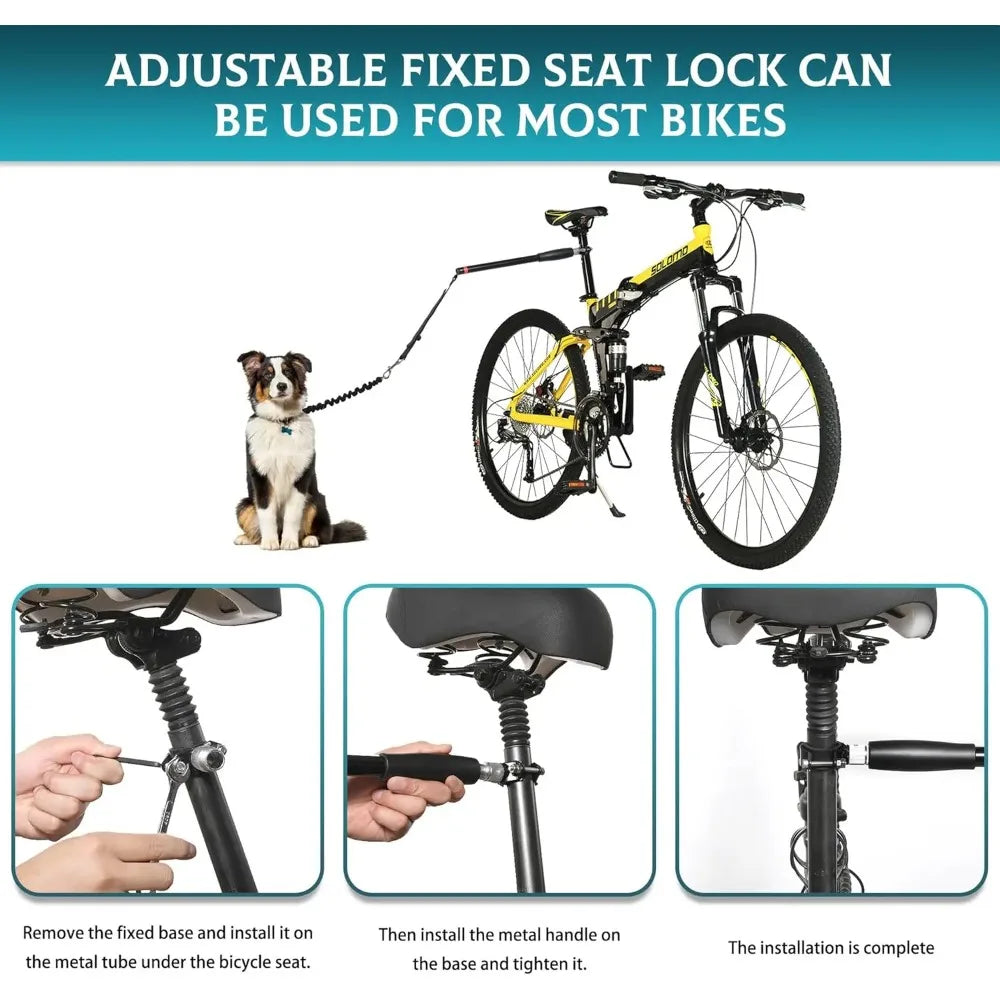 Dog Bicycle Exerciser Leash Hands Free Bicycle Dog Leash Dog Bike Leash Jogging Cycling Bicycle-Cruises Outdoor Safe with Pets