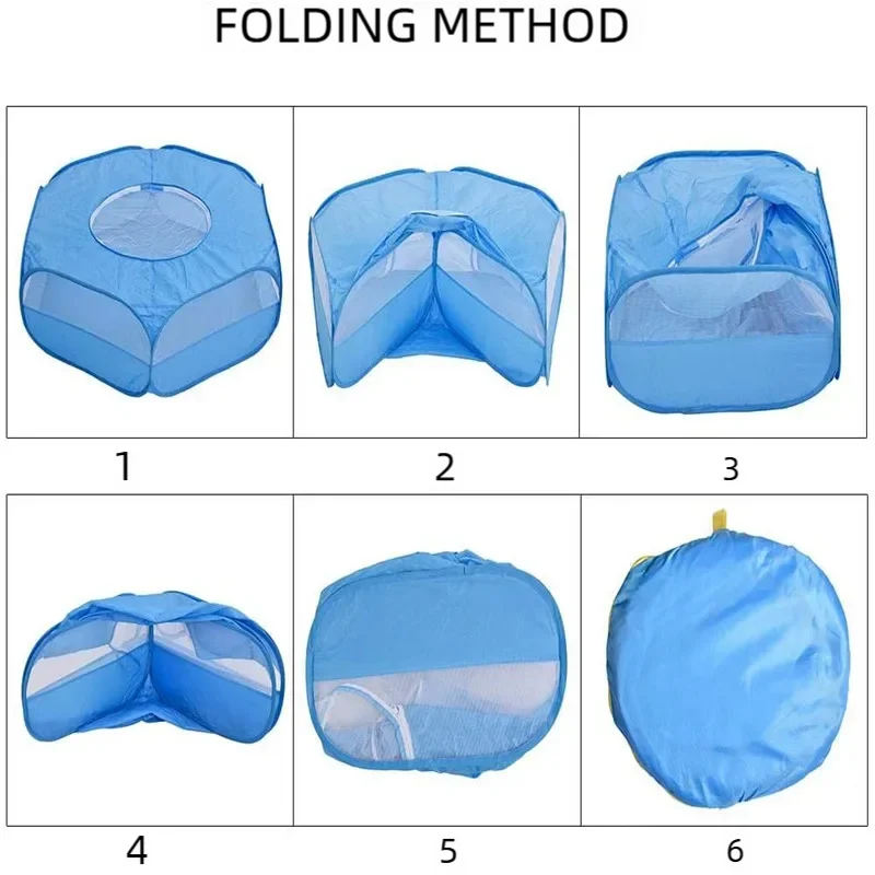 Portable Small Pet Cage Transparent Cat and Dog Cage Tent Pet Playpen Open Folding Yard Fence For Dog Hamster Rabbit Guinea Pig