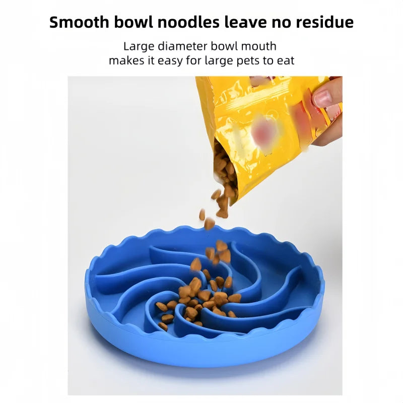 Dog Slow Food Bowl Food Grade Silicone Pet Slow Feeder Bowl with Suction Mat Dog Slow Eat Bowl Anti-choking Pet Feeding Supplies