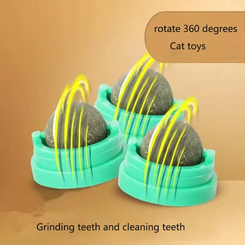 Catnip Cat Wall Stick-on Ball Toy Scratchers Treats Healthy Natural Removes Balls to Promote Digestion Grass Snack pet products