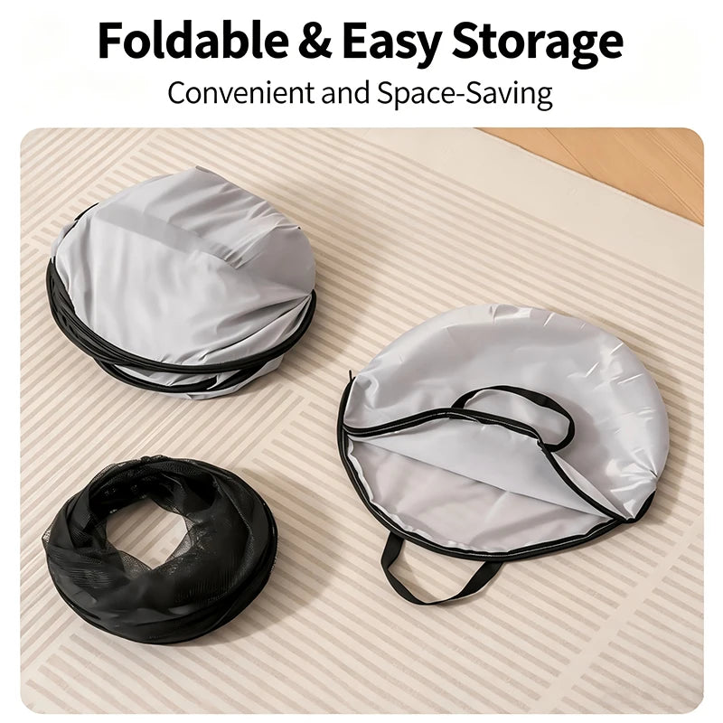 Foldable Cat Dog Playpen with Tunnel, Breathable & Washable Pet Enclosure, Portable Whelping Nursery Box for Indoor Small Animal
