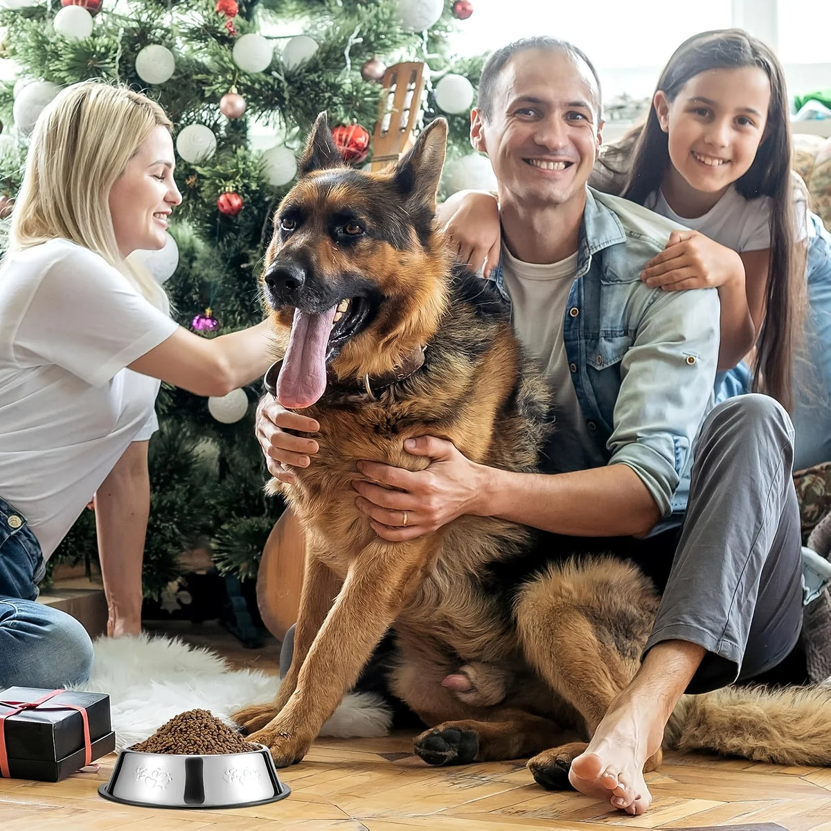 6Pcs Stainless Steel Dog Cat Bowls Non‑Slip Rubber Base Paw Print Pet Food Water Bowls for Small Medium Pets Durable Pet Supplie