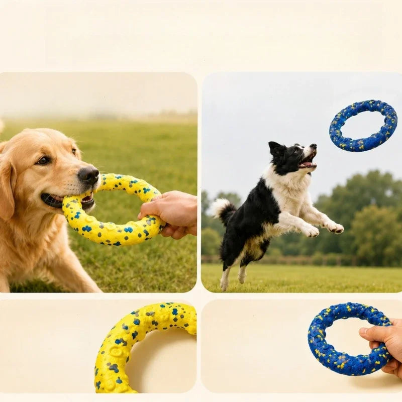 Dog Toy Ring Durable Chewable Teeth Grinding Floats in Water Pull Ring for Interaction Fun for Pets Pet Puzzle Toys ETPU