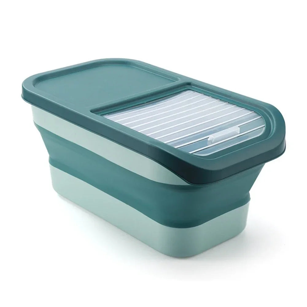 Collapsible Airtight Storage Box with Sealed Lid, Heavy-Duty 13/33LB Container for Dry Pet Food, Grains, and Rice