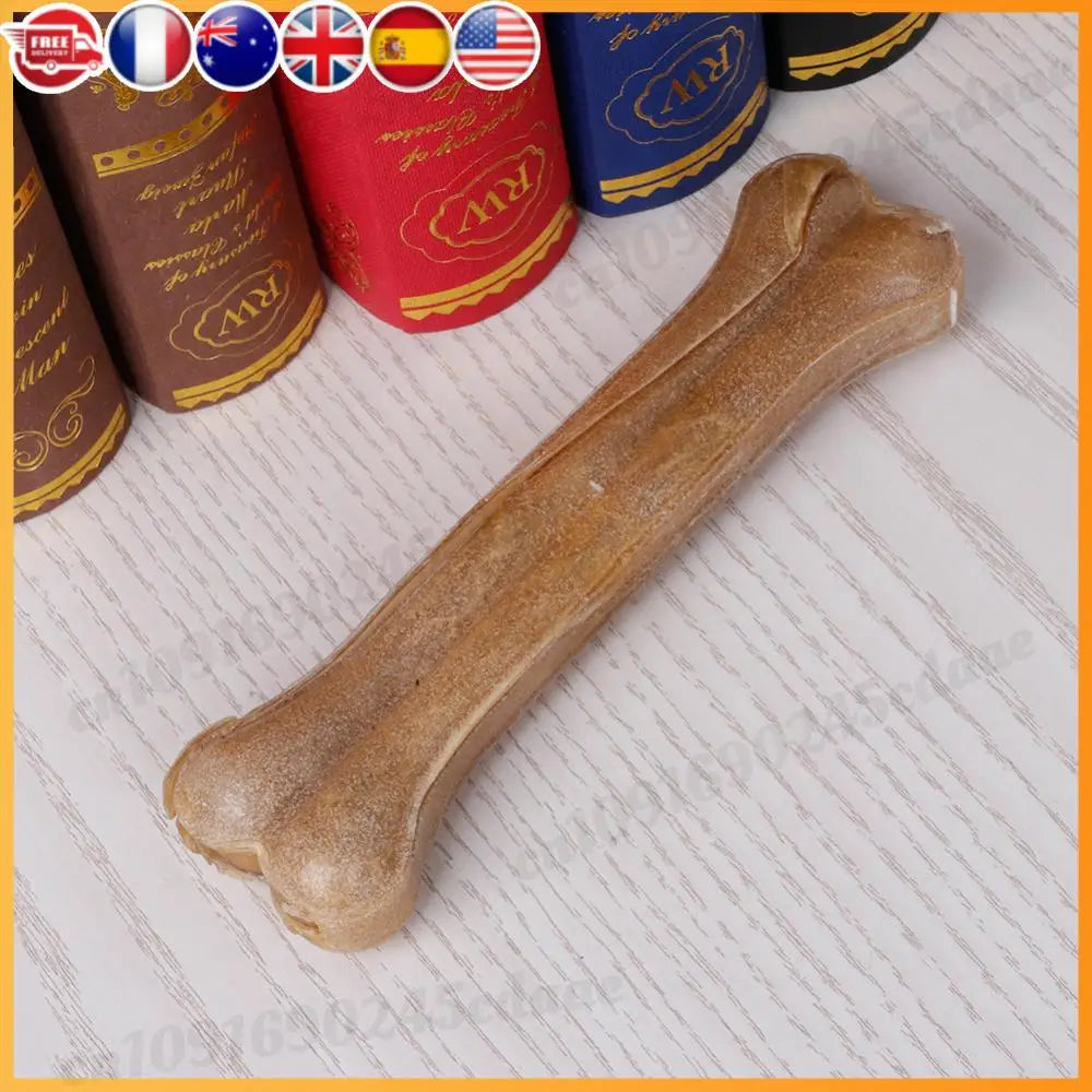 8 Inch Cowhide Bone Non-Toxic Creative Teeth Clean Stick Anti-bite Puppy Teething Toys  for Small Medium Large Dog