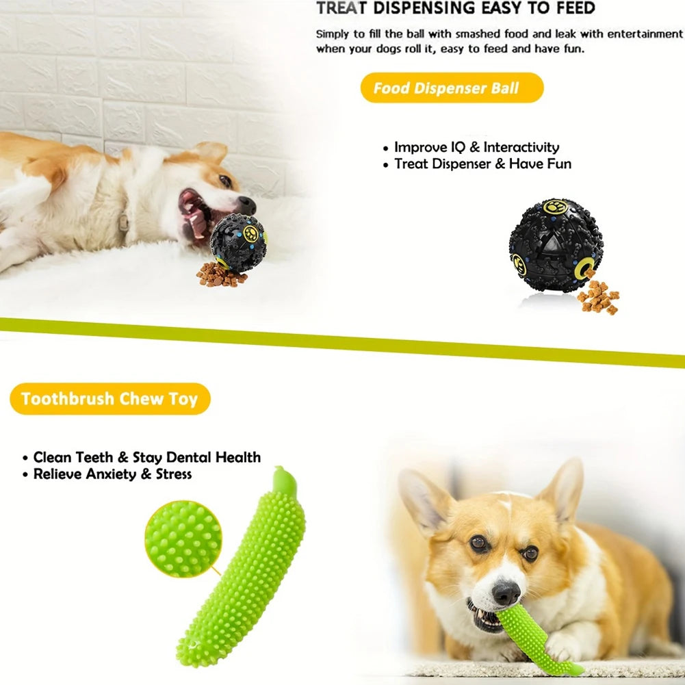 25Pcs Puppy Chew Toys Dog Rope Toys Dog Treat Balls & Squeaky Toy for Small Medium Dogs