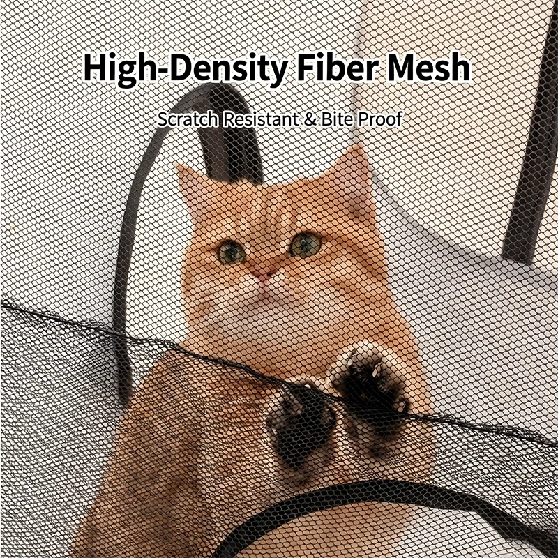 Foldable Cat Dog Playpen with Tunnel, Breathable & Washable Pet Enclosure, Portable Whelping Nursery Box for Indoor Small Animal