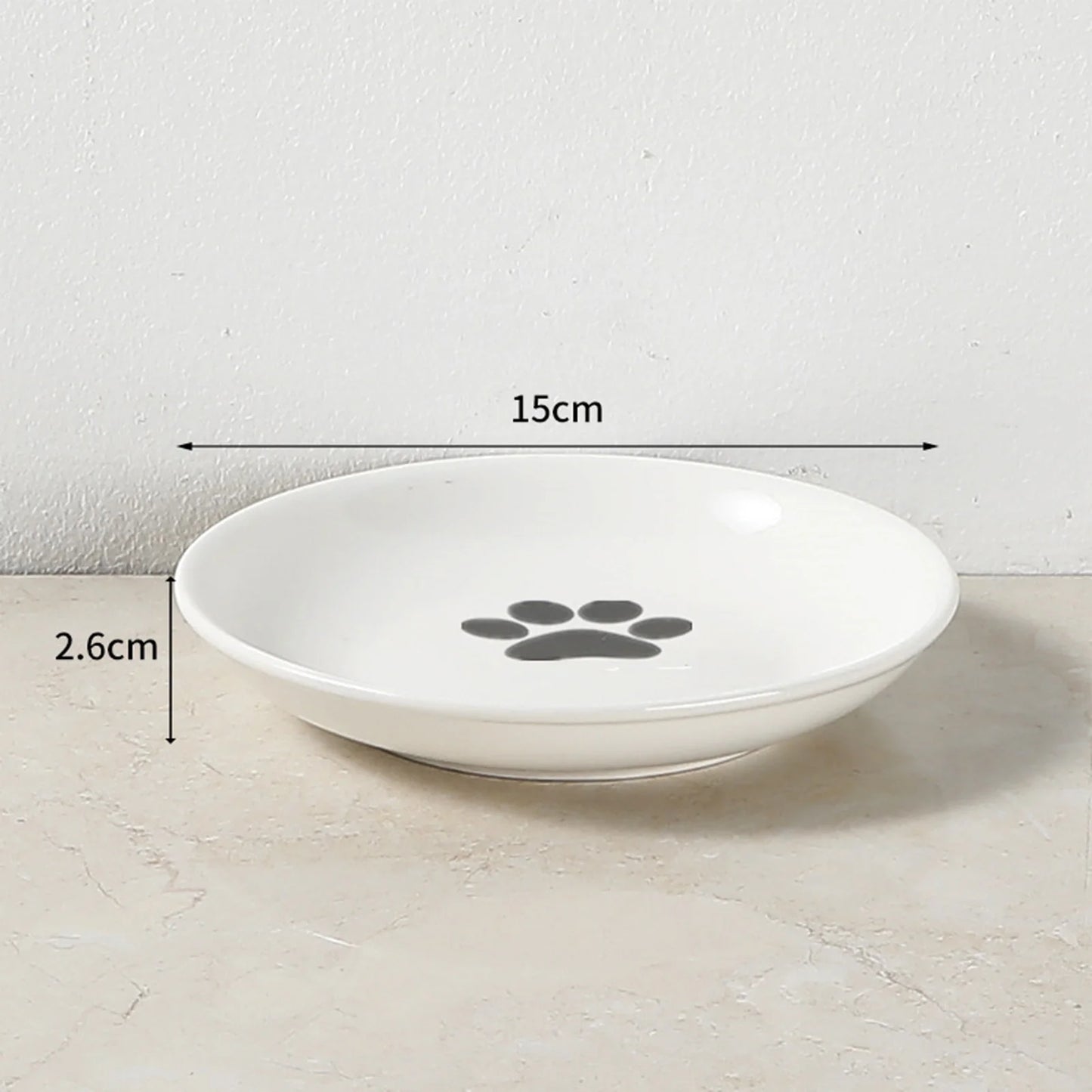 1pcs Ceramic Cat Food Bowl Wide  Safe Pets Water Food Bowls Non Slip Shallow Dish for Kitten Puppy Food Water Feeding