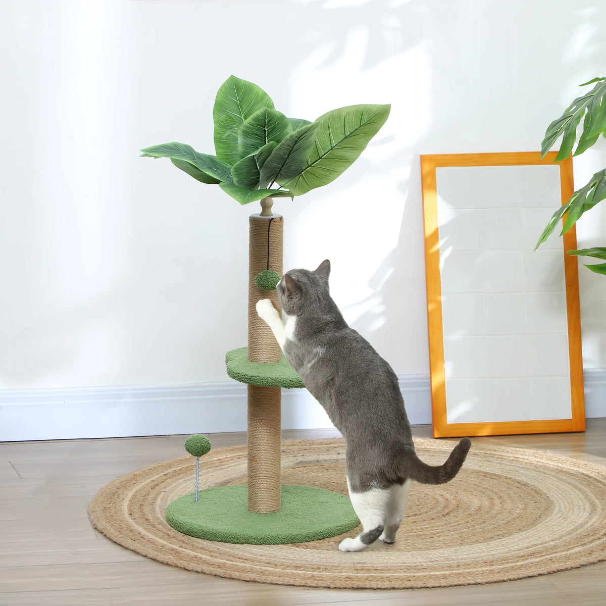 Cat TREE, cat climbing TREE, 83 cm tall, with jute scratching post, toy balls, and Plush platforms