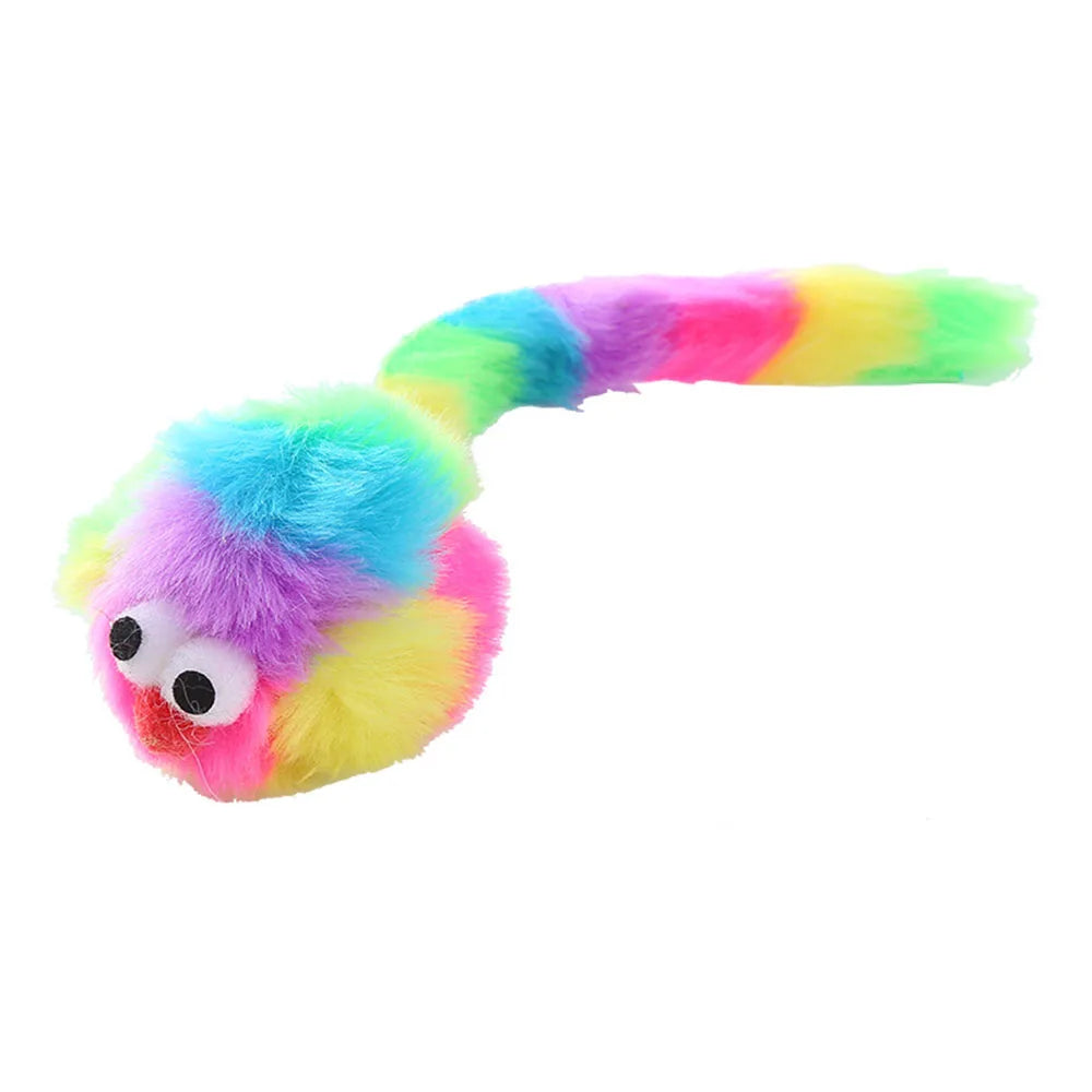 Rainbow Plush Rat Chew Toy for Cats - Self - Entertainment, Bite - Resistant & Durable Cat Toy