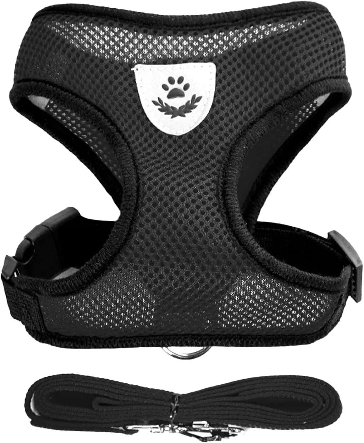 Cat Chest Harness and Leash Set – Summer Mesh, Anti-Escape, Adjustable – Size S Black for All Cats