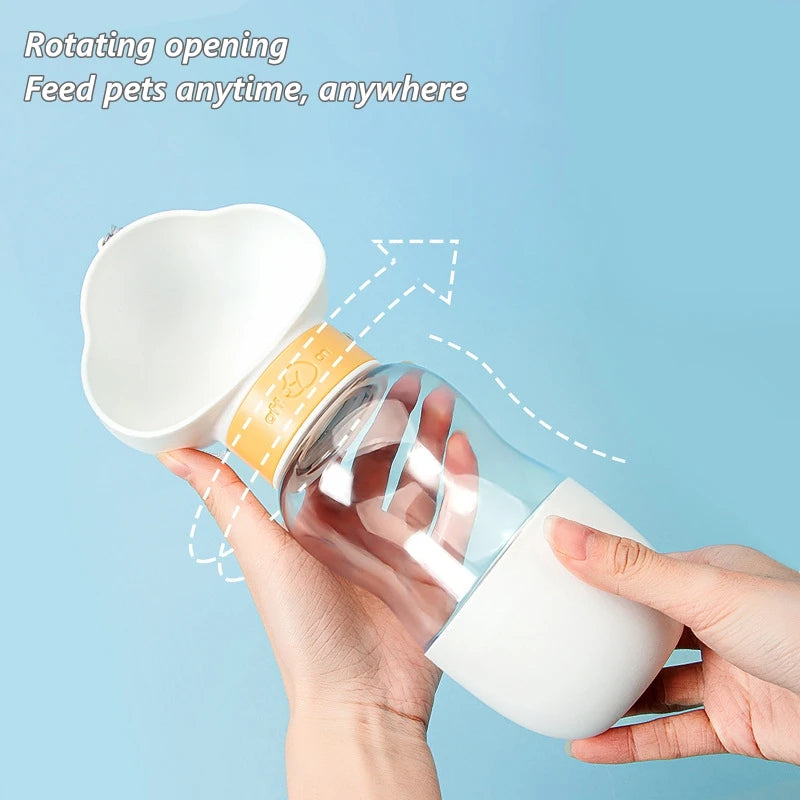 Dog Outdoor Water Bottle 2 in 1 High-temperature Resistance Portable Pets Drinking Bowls Feeders Cup for Small Medium Dogs Cats