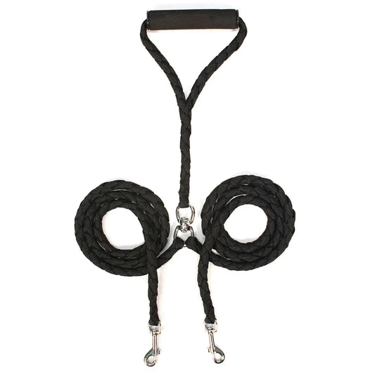 Strong Dual Dog Leash Double Dog Leash 360 Swivel No Tangle Double Dog Walking Training Leash Comfortable Pet Leads for Two Dogs