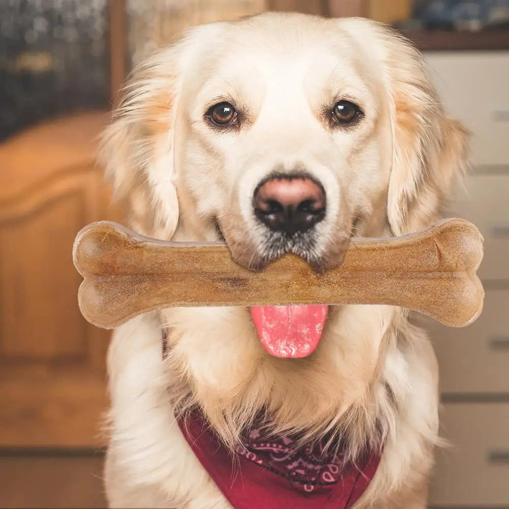 8 Inch Cowhide Bone Non-Toxic Creative Teeth Clean Stick Anti-bite Puppy Teething Toys  for Small Medium Large Dog