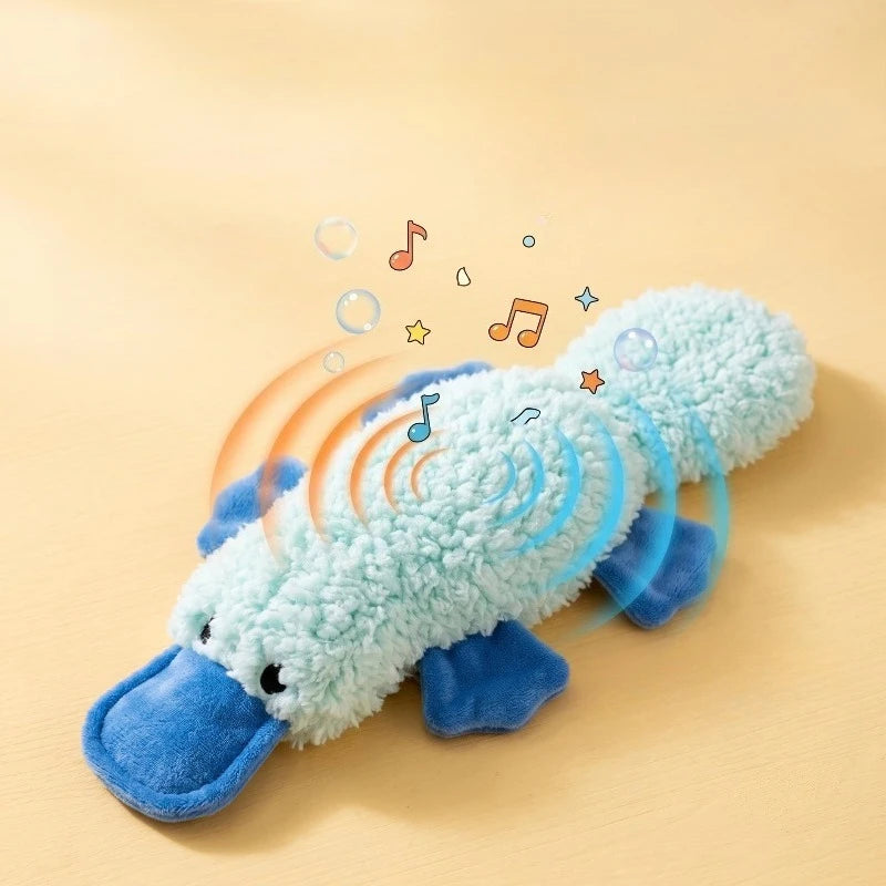 Pet Plush Chew Toy Interactive Soft Bite Playing Teasing Kitten Toy Simulation Duck Plush Dog Toys with Sound Pet Cat Toy