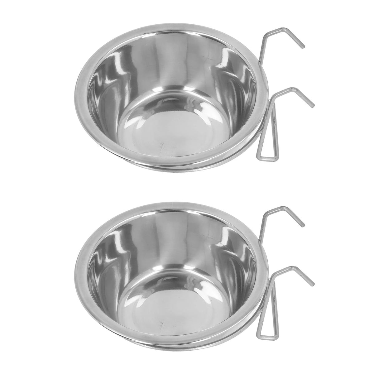 2PCS Hanging Pet Bowl Stainless Steel Large Capacity Easy to Clean Dog Crate Water Bowl for Kennel