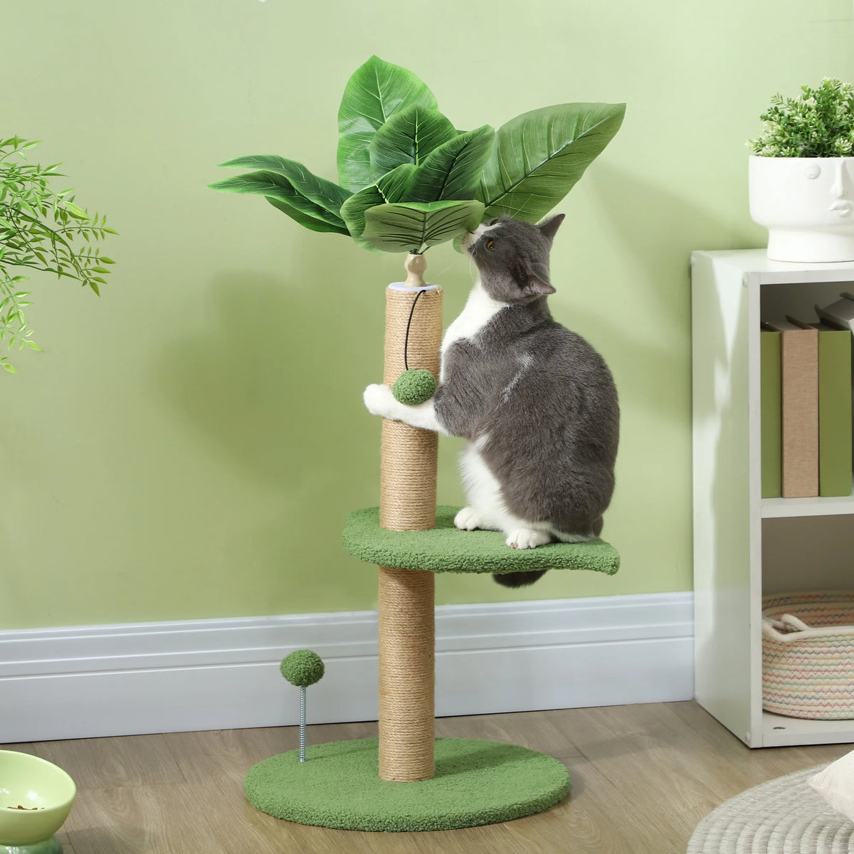 Cat TREE, cat climbing TREE, 83 cm tall, with jute scratching post, toy balls, and Plush platforms