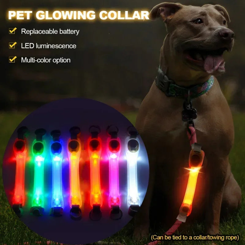 LED Light Strip Night Visibility Waterproof Dog Anti-Lost Safety Glowing Collar Multi-Color Pendants and Outdoor-Ready Flashing