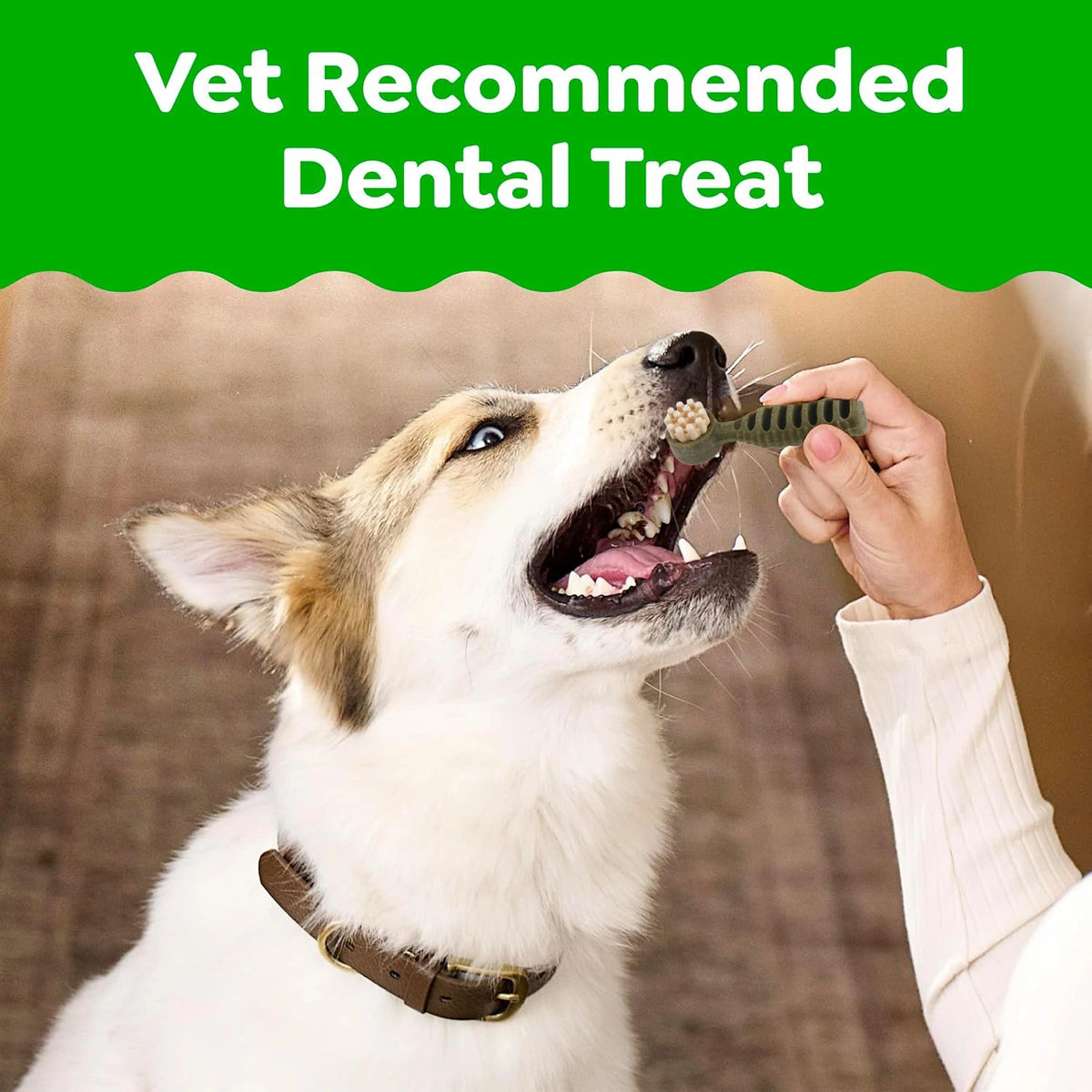 Dental Chews for Dogs, Vet-Recommended Mint & Tea Flavored Dental Dog Treats for Small Dogs, Bones Clean Teeth, Fight Bad Breath