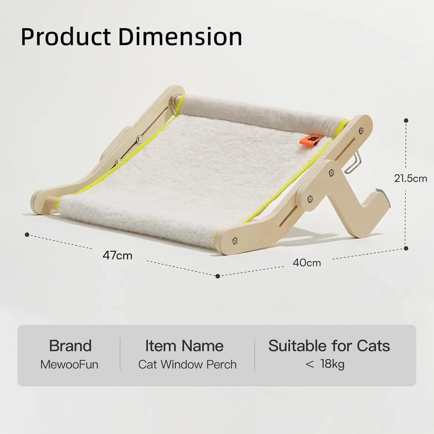 Mewoofun Cat Hammock Radiator Dual-use Cat 47x40cm Beige Adjustable Wood Cat Radiator Beds Cat Window Beds Holds Up 18kg