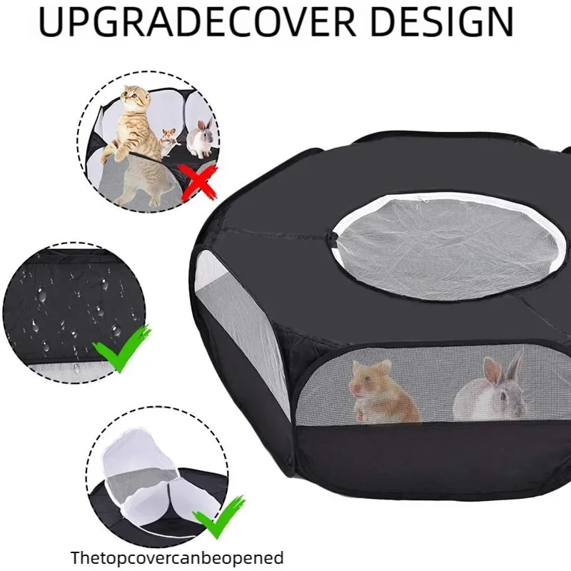 Portable Small Pet Cage Transparent Cat and Dog Cage Tent Pet Playpen Open Folding Yard Fence For Dog Hamster Rabbit Guinea Pig