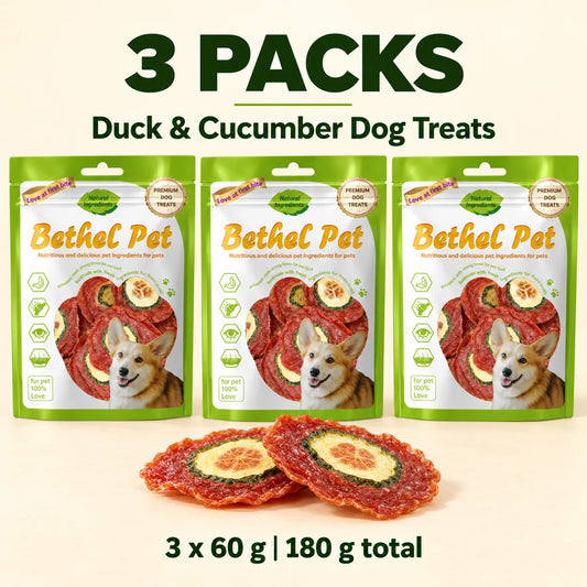 Duck Cucumber Dog Treats 60g Crispy Meat Chips Pet Training Rewards Puppy Snacks for Small Medium Large Dogs Daily Treats