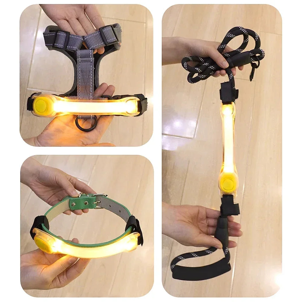 LED Light Strip Night Visibility Waterproof Dog Anti-Lost Safety Glowing Collar Multi-Color Pendants and Outdoor-Ready Flashing