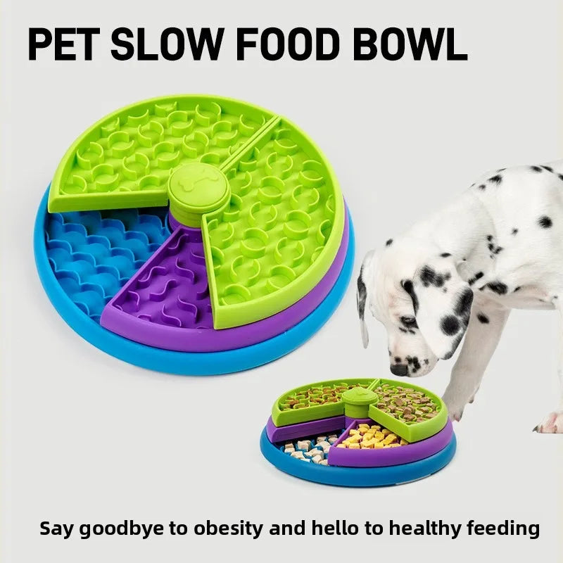 Dog Puzzle Slow Feeder Bowl 3 Tier Maze Rotating Interactive IQ Toy Cat Slow Feeder Pet Bowl for Dogs Cats
