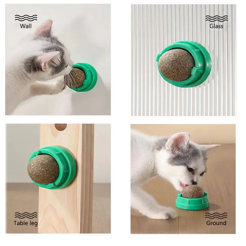 Catnip Cat Wall Stick-on Ball Toy Scratchers Treats Healthy Natural Removes Balls to Promote Digestion Grass Snack pet products