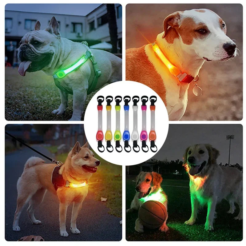 LED Light Strip Night Visibility Waterproof Dog Anti-Lost Safety Glowing Collar Multi-Color Pendants and Outdoor-Ready Flashing