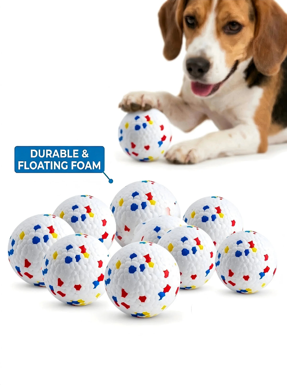 6PCS 5cm ETPU Dog Balls, Indestructible Non-Toxic Chew Toy, Floating Teeth Cleaning Interactive Toy for Small Dogs Puppy