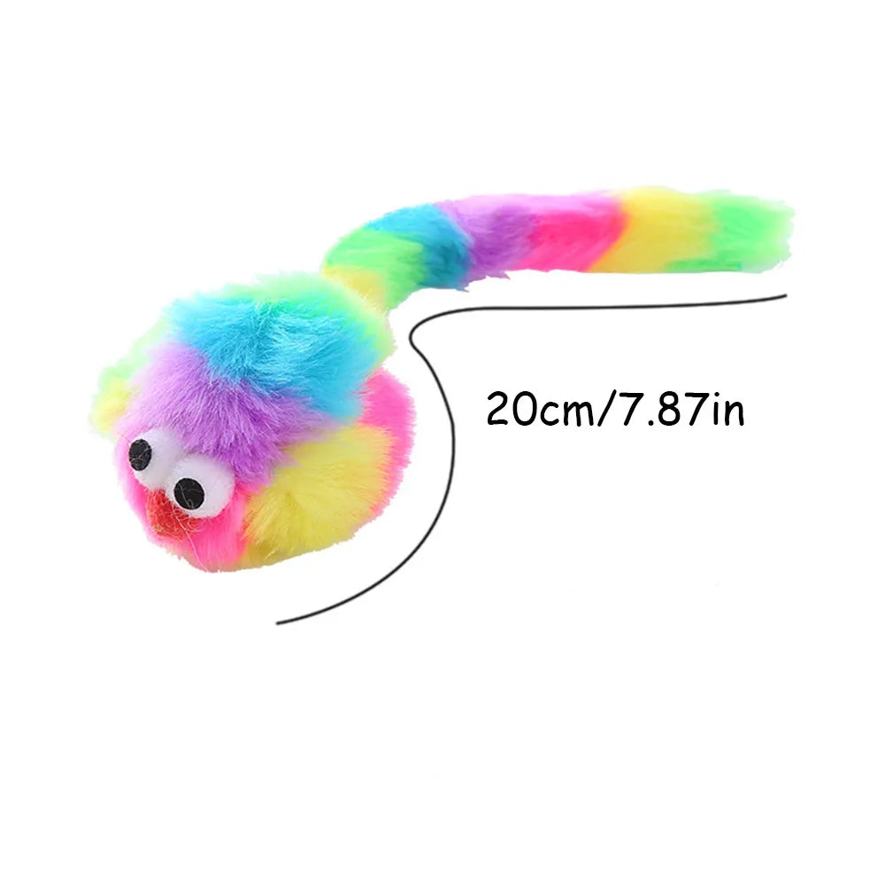 Rainbow Plush Rat Chew Toy for Cats - Self - Entertainment, Bite - Resistant & Durable Cat Toy