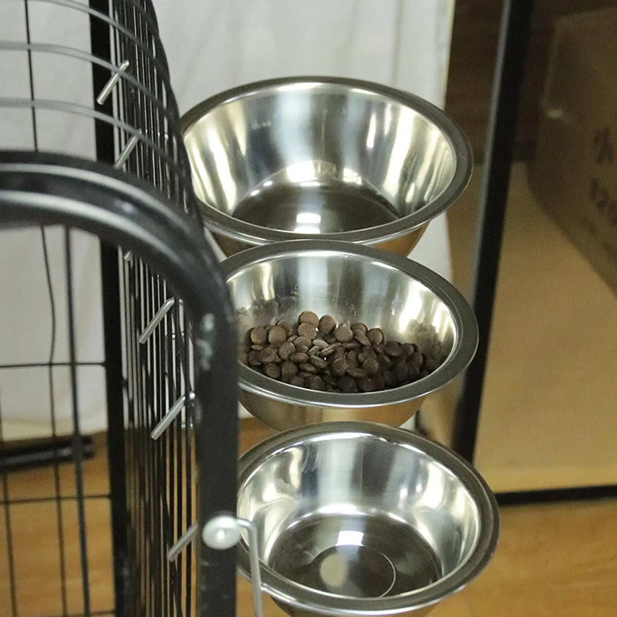 2PCS Hanging Pet Bowl Stainless Steel Large Capacity Easy to Clean Dog Crate Water Bowl for Kennel