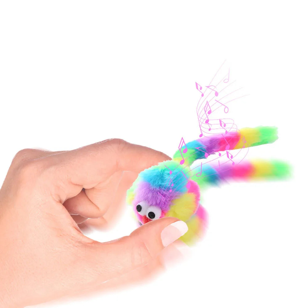 Rainbow Plush Rat Chew Toy for Cats - Self - Entertainment, Bite - Resistant & Durable Cat Toy