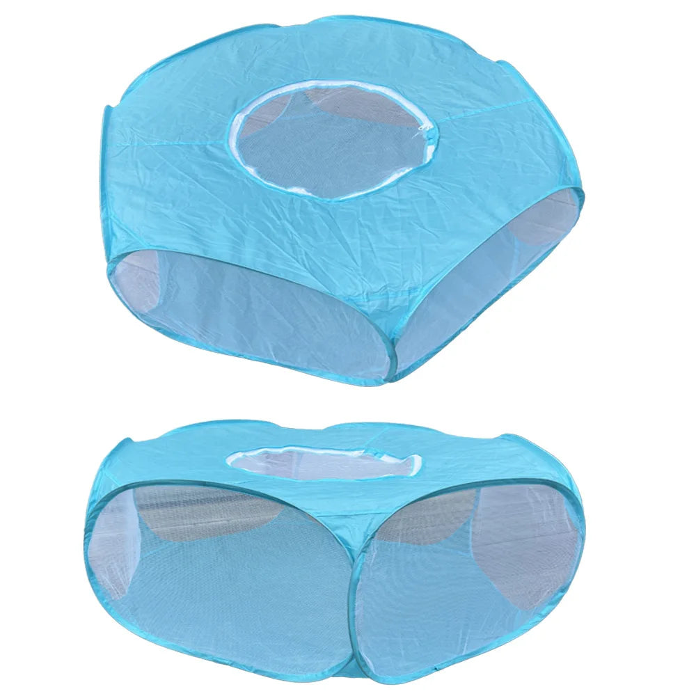 Portable Small Pet Cage Transparent Cat and Dog Cage Tent Pet Playpen Open Folding Yard Fence For Dog Hamster Rabbit Guinea Pig