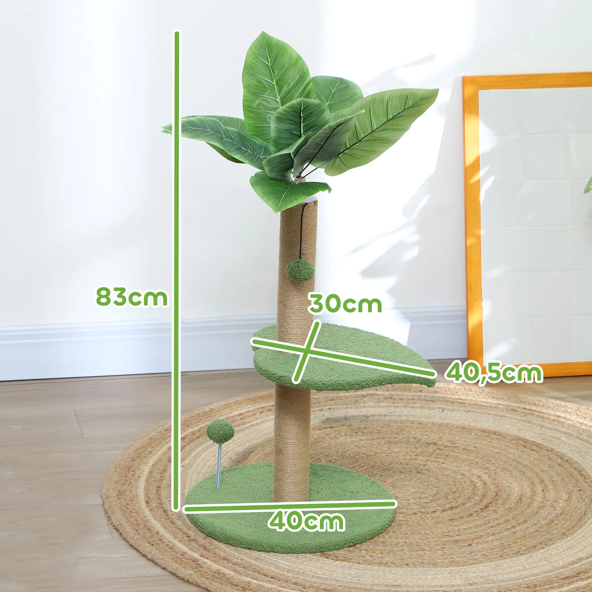 Cat TREE, cat climbing TREE, 83 cm tall, with jute scratching post, toy balls, and Plush platforms