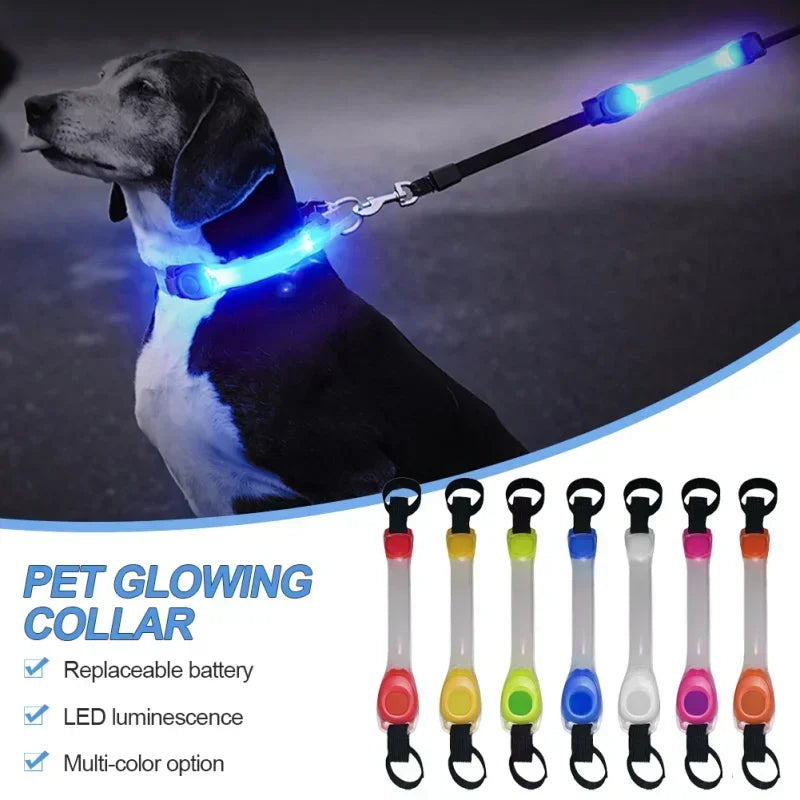 LED Light Strip Night Visibility Waterproof Dog Anti-Lost Safety Glowing Collar Multi-Color Pendants and Outdoor-Ready Flashing