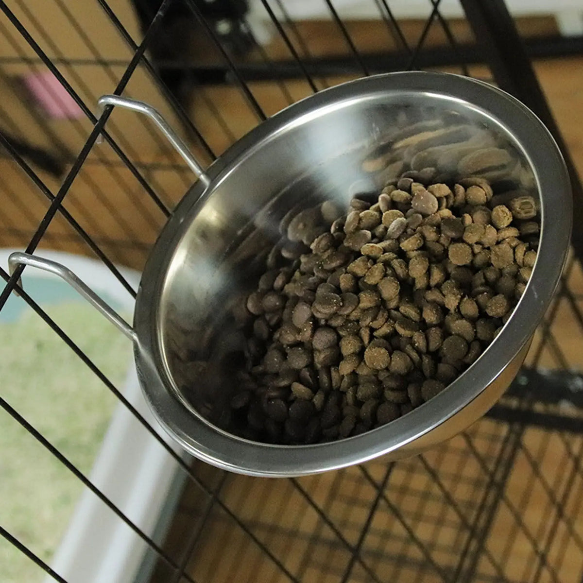 2PCS Hanging Pet Bowl Stainless Steel Large Capacity Easy to Clean Dog Crate Water Bowl for Kennel