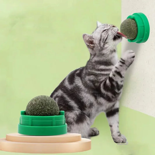 Catnip Cat Wall Stick-on Ball Toy Scratchers Treats Healthy Natural Removes Balls to Promote Digestion Grass Snack pet products