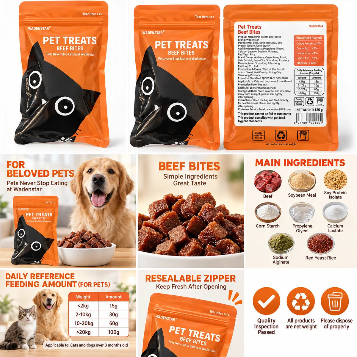 Beef Granules Dog Treats 120g Resealable Pet Snack Bites for Training Rewards Puppies and Adult Dogs Daily Treats